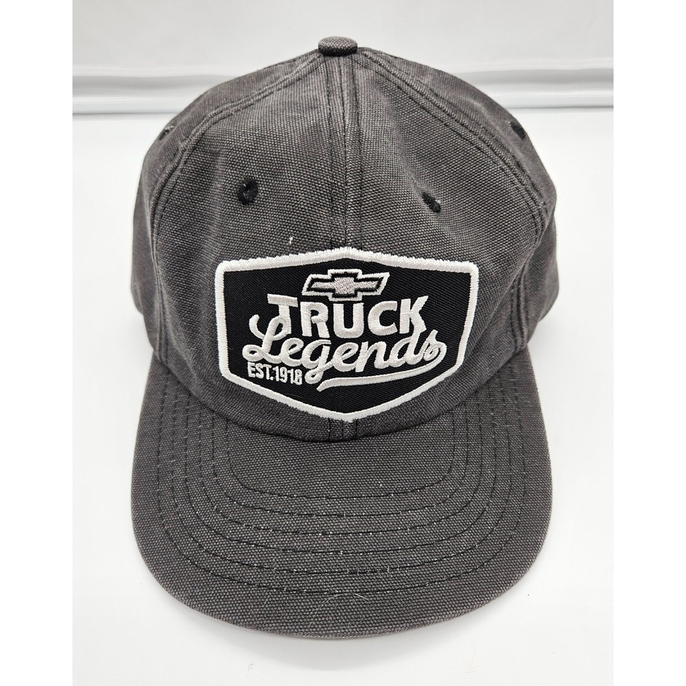 Chevrolet Truck Legends Est 1918 Baseball Cap Hat Charcoal Gray Adjustable Strap